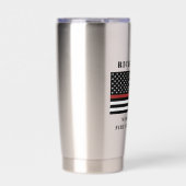 カスタム消防用薄型レッドライン消防署 保温保冷タンブラー (正面)