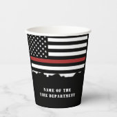 カスタム消防用薄型レッドライン消防署 紙コップ (正面)