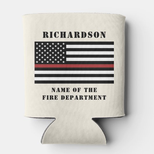 カスタム消防用薄型レッドライン消防署 缶クーラー (裏面)