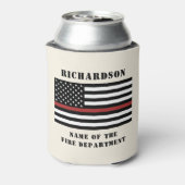カスタム消防用薄型レッドライン消防署 缶クーラー (缶裏面)