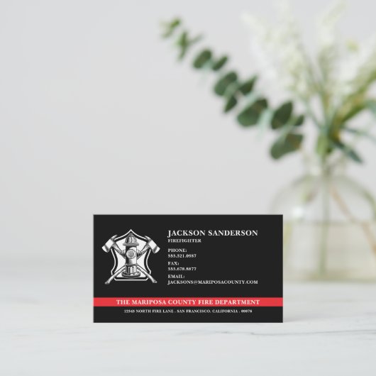カスタム消防署のロゴ 名刺 (スタンド正面)