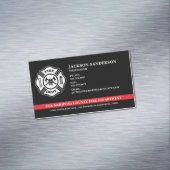 カスタム消防署の消防隊の赤い線のロゴ マグネット名刺 (インサイチュ)