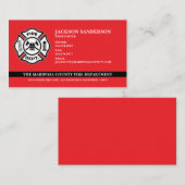 カスタム消防署の消防隊の赤い線のロゴ 名刺 (正面/裏面)