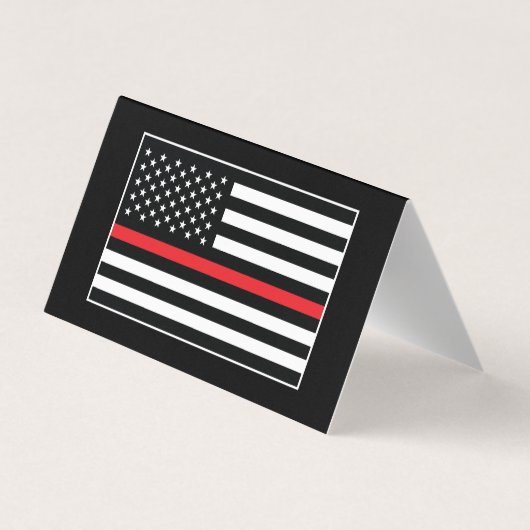 カスタム消防署の消防隊の赤い線のロゴ 名刺 (裏面)