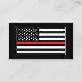 カスタム消防署の消防隊の赤い線のロゴ 名刺 (裏面)