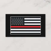 カスタム消防署の消防隊の赤い線のロゴ 名刺 (裏面)