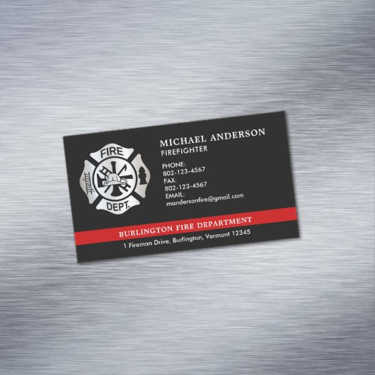 カスタム消防署エンブレムロゴ マグネット名刺 (インサイチュ)