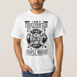カスタム消防署ナンバー "We Never Die" Tシャツ