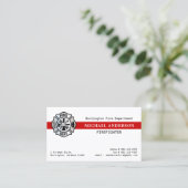 カスタム消防署レッドラインロゴ 名刺 (スタンド正面)