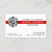 カスタム消防署レッドラインロゴ 名刺 (正面)