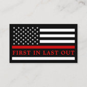 カスタム消防署レッドラインロゴ 名刺 (裏面)