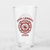 カスタム消防署消防士バッジ タンブラーグラス (正面)