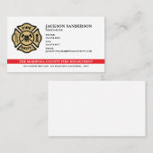 カスタム消防署消防士ロゴ 名刺 (正面/裏面)