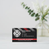 カスタム消防署消防士赤線ロゴ 名刺 (スタンド正面)