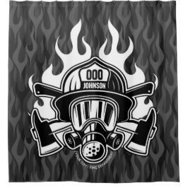 カスタム消防署 シャワーカーテン