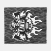 カスタム消防署 フリースブランケット (正面(横))