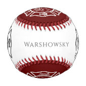 カスタム消防赤と白員のエンブレムシンボル 野球ボール (裏面)