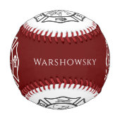 カスタム消防赤と白員のエンブレムシンボル 野球ボール (正面)