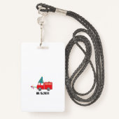 カスタム消防車の誕生日パーティーパスペクト バッジ (裏面ランヤード)