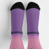 カスタム淡紫色バイオレットカラーブロック ソックス (上部)