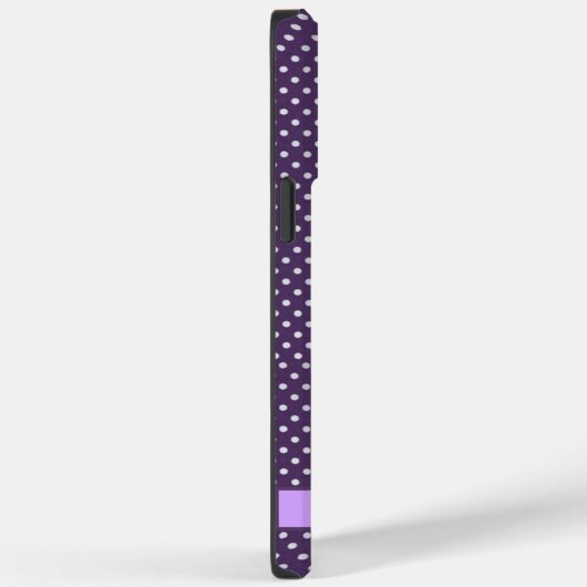 カスタム深いダーク鮮やかな紫ホワイト水玉模様 Case-Mate iPhoneケース (裏面 / 右)
