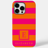 カスタム深いピンクオレンジカラーストライプ Case-Mate iPhoneケース (裏面)