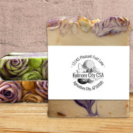 カスタム混合フルーツアートワークのラウンドアドレス名 ラバースタンプ