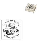 カスタム混合フルーツアートワークのラウンドアドレス名 ラバースタンプ (押印)