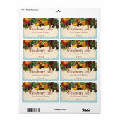 カスタム混色フルーツ缶詰ラベル水玉模様 ラベル (フルシート)