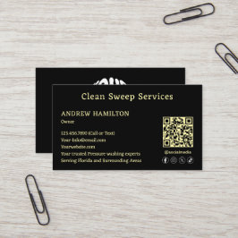 カスタム清掃サービスシンプルジョブモダンテンプレート 名刺