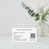 カスタム清掃サービスシンプルジョブモダンテンプレート 名刺 (スタンド正面)
