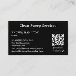 カスタム清掃サービスシンプルジョブモダンテンプレート 名刺