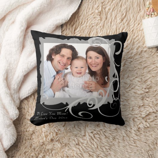 カスタム渦巻形の写真母の日枕 クッション (ブランケット)