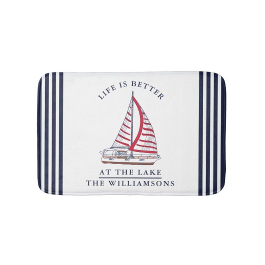 カスタム湖水は命が好い航海の バスマット (正面)