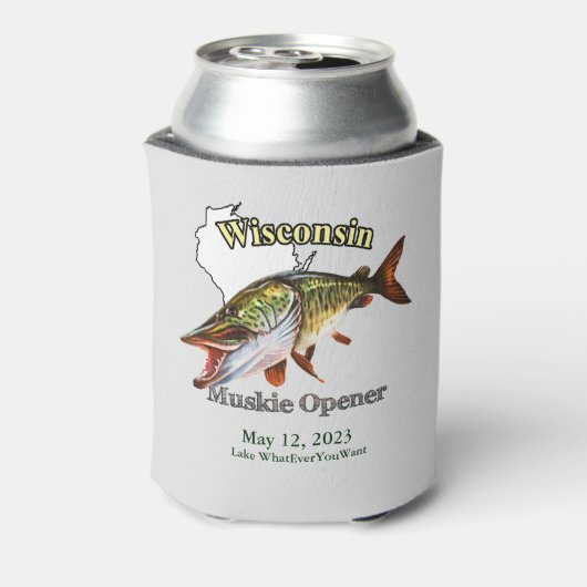 カスタム湖/デイトウィスコンシンムスキーオープナーライト 缶クーラー (缶裏面)