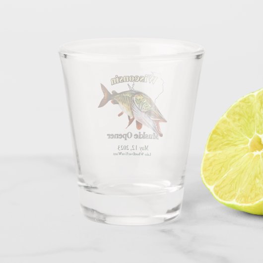 カスタム湖/デイトウィスコンシンムスキーオープナー ショットグラス (裏面)