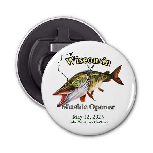 カスタム湖/デイトウィスコンシンムスキーオープナー 栓抜き (正面)