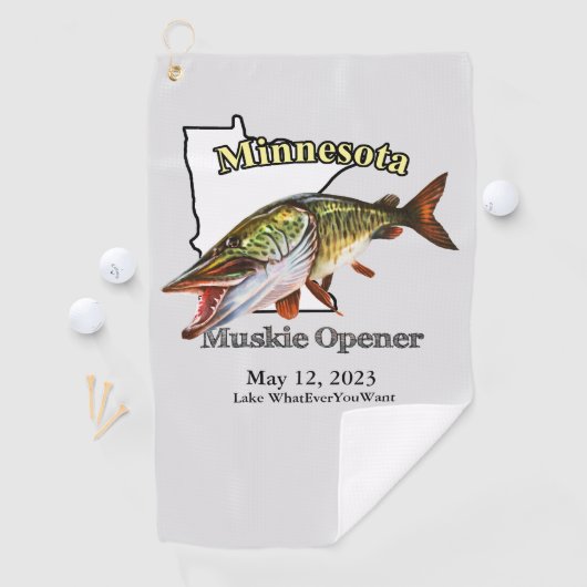 カスタム湖/伊達ミネソタ魚釣りタオル ゴルフタオル (インサイチュ)