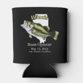 カスタム湖/日付イリノイ州バスオープナーダーク 缶クーラー (裏面)