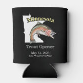 カスタム湖/日付ミネソタトラウオープナーダーク 缶クーラー (裏面)