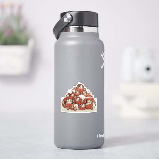 カスタム源氏物語 平安猫アート - 浮世絵 シール (HydroFlask)