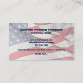 カスタム溶接機および製造米国国旗 名刺 (裏面)