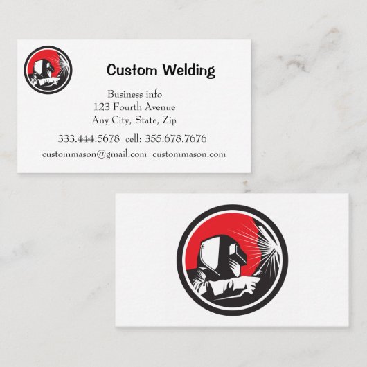 カスタム溶接製造修理名刺 名刺 (正面/裏面)