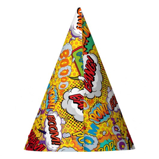 カスタム漫画ブックスーパーヒーロー誕生日 パーティーハット (裏面)