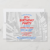 カスタム漫画恐竜の誕生日パーティー写真 招待状 (裏面)