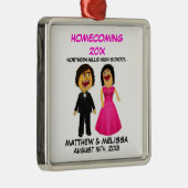 カスタム漫画高校ダンスカップル メタルオーナメント (右)