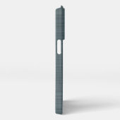 カスタム濃いティール(緑がかった色)ブルーグレーテクスチャパターン iPhoneケース (右側面)