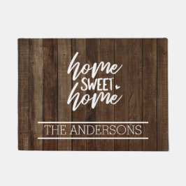 カスタム濃い茶色の木目 |ホームスイートホーム ドアマット