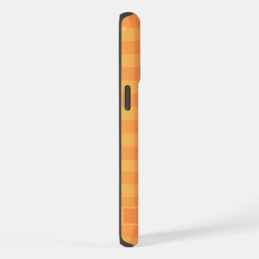 カスタム濃オレンジ色の淡い黄色のパタ市松模様にーン iPhoneケース (右側面)
