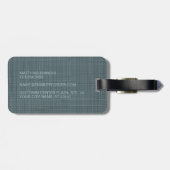 カスタム濃色ティール（緑がかった色）ブルーグレーカラー ラゲッジタグ (裏面横)